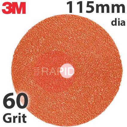 3M-89734  3M 787C Slotted Fibre Disc, 115mm (4.5) Diameter, 60+ Grit, Box of 25