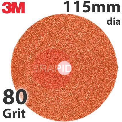 3M-89738  3M 787C Slotted Fibre Disc, 115mm (4.5) Diameter, 80+ Grit, Box of 25
