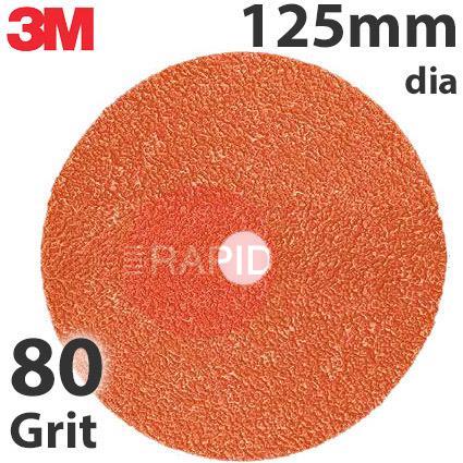 3M-89739  3M 787C Slotted Fibre Disc, 125mm (5) Diameter, 80+ Grit, Box of 25