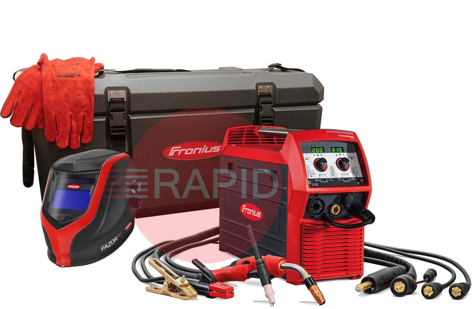 4,075,221,878  Fronius - TransSteel 2200C Multi Process MIG /TIG /Arc Package with MIG & TIG Torches, 110v /230v. In Tool Case