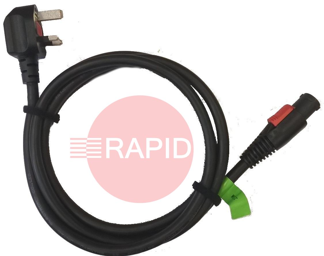 43,0004,5664  Fronius - TransPocket 230v Power Cable with 3 Pin 13 Amp UK Mains Plug