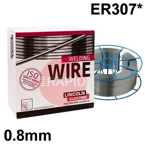 581901  Lincoln Electric LNM 307 Stainless Steel MIG Wire 0.8mm Diameter 15Kg Reel, ER307, G 18 8 Mn