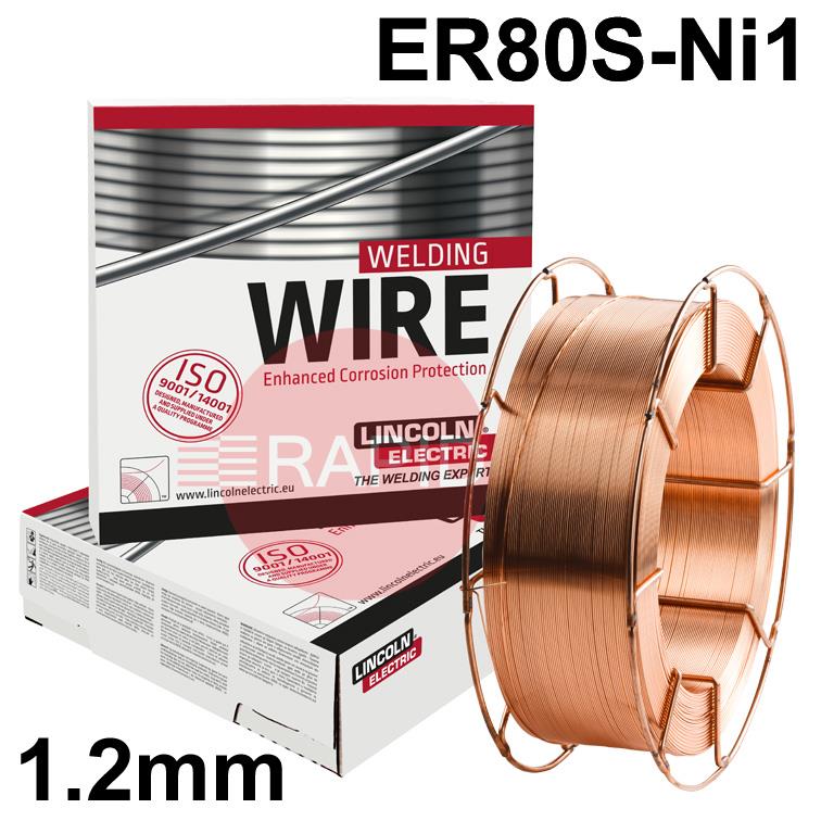 582482  Lincoln Electric LNM Ni1 ER80S-Ni1, 1.2mm Diameter 15Kg Reel