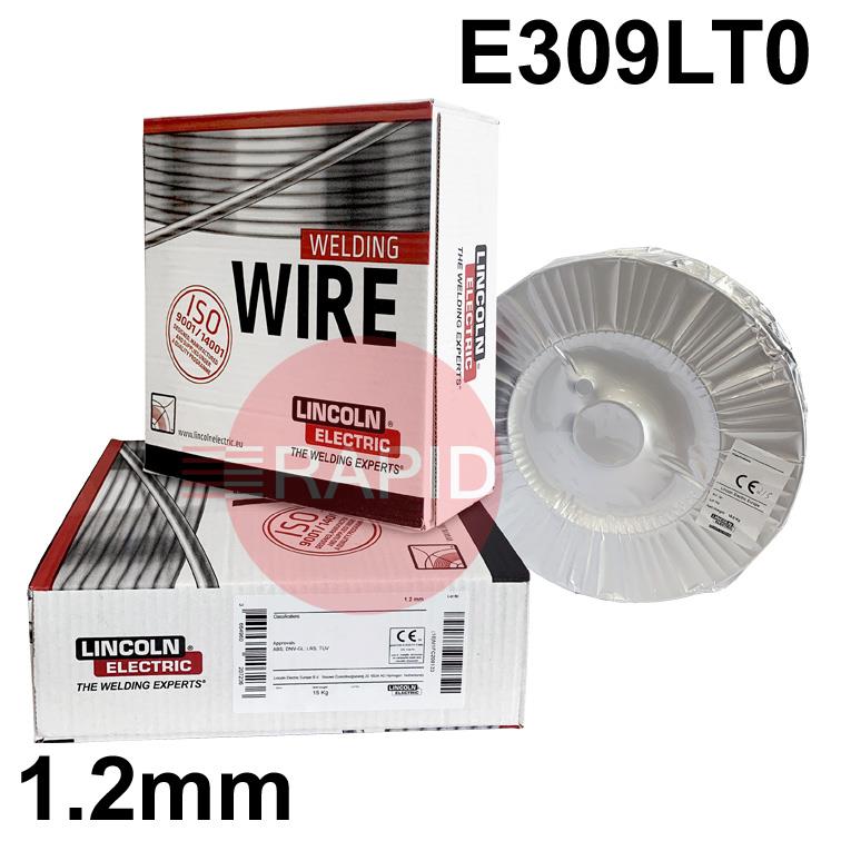585209  Lincoln Electric Cor-A-Rosta 309L, 1.2mm Stainless Steel Flux Cored MIG Wire, 15Kg Reel, E309LT0-1/-4