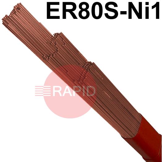 60016  Lincoln LNT Ni1 Steel TIG Wire, 1000mm Cut Lengths, 5Kg Pack, ER80S-Ni1