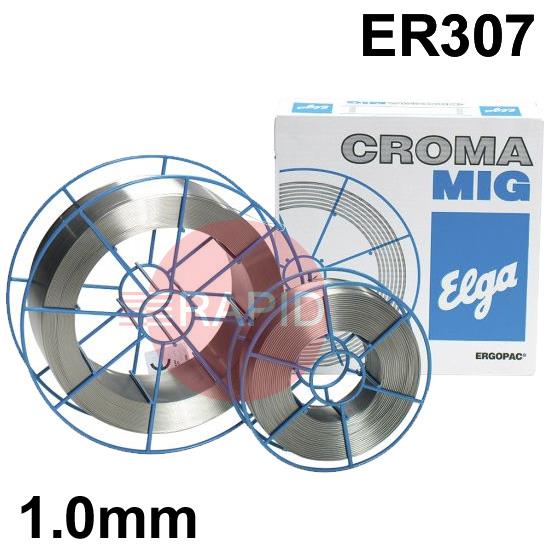 98242010  Elga Cromamig 307 Si 1mm Stainless MIG Wire, 15Kg Reel