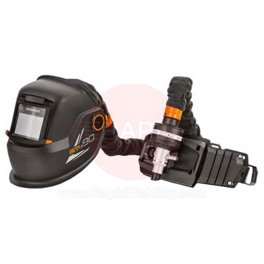 9873033  Kemppi Beta e90 SFA Auto Darkening Welding Helmet & RSA 230 Respirator System, Shades 9-13