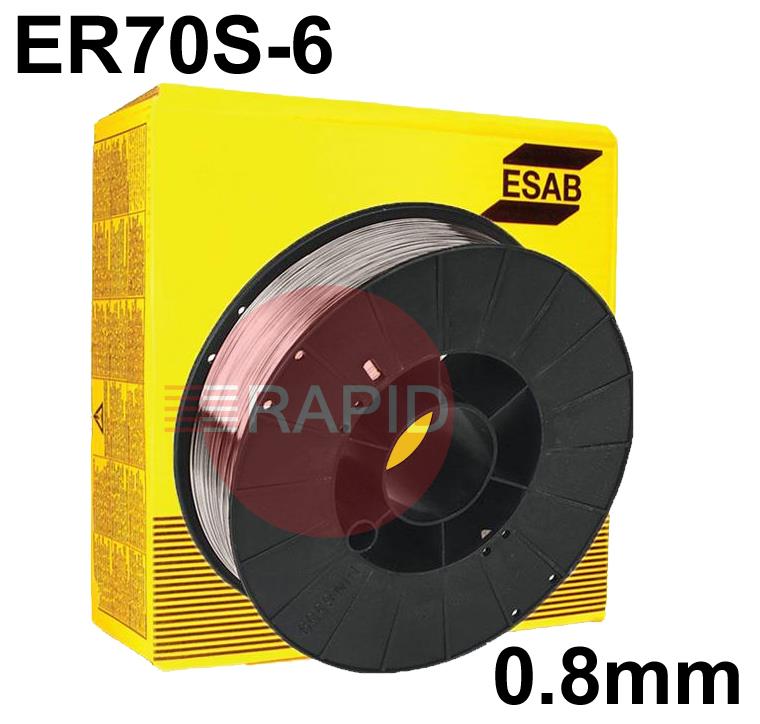 A18085P  ESAB AristoRod 12.50 Premium  A18 (ER70S-6) Mig Wire for Steel. 0.8mm Diameter 5kg Spool