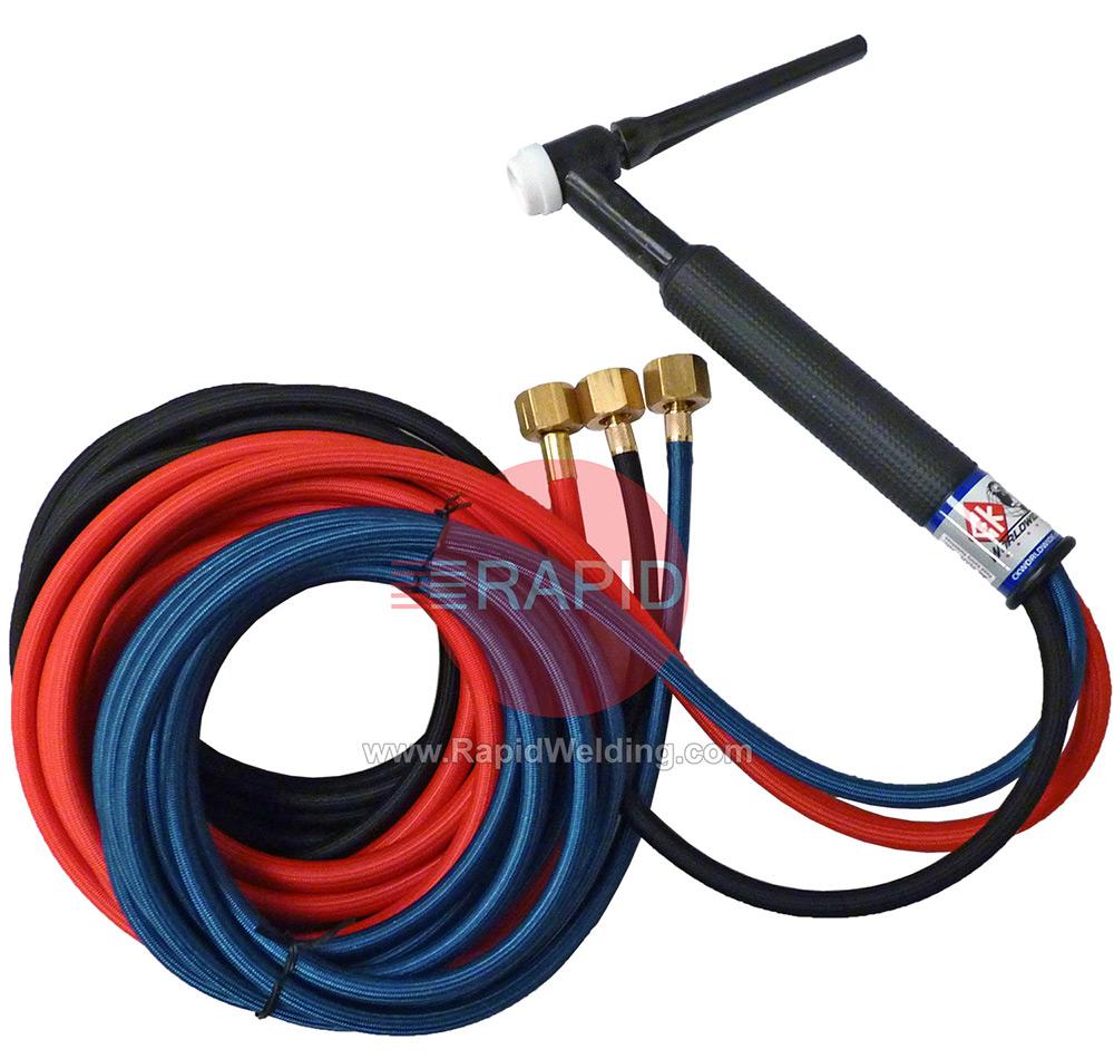 CK-CK1812SF  CK18 3 Series Water Cooled 350 Amps TIG Torch with 4m Superflex Cables & 3/8 BSP Connections.