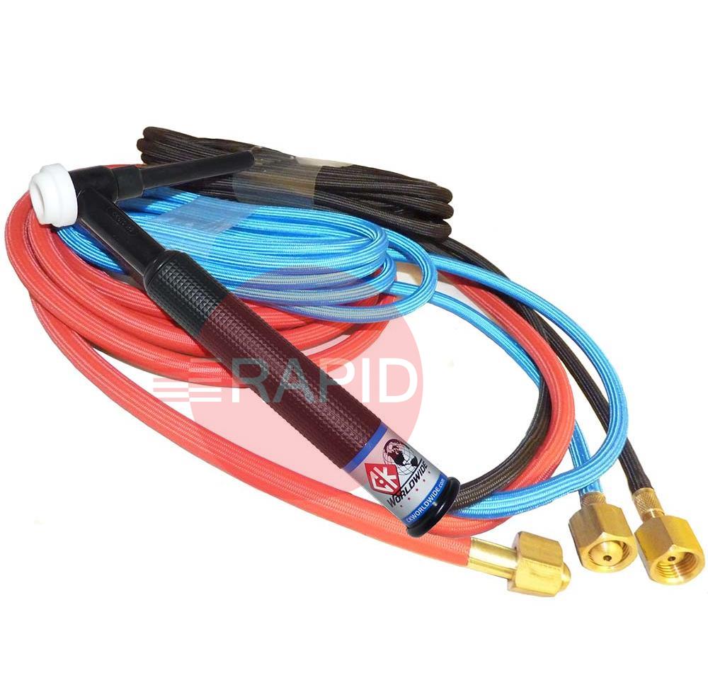 CK-CK5125SF  CK510 Water Cooled 500 Amp TIG Torch, with 7.6m Superflex Cable, 3/8 BSP