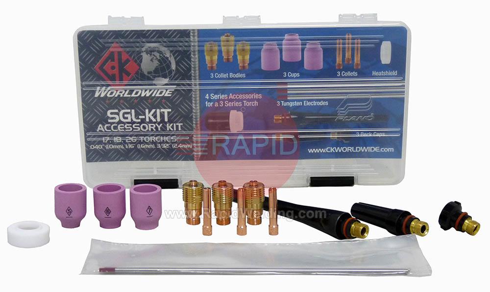 CK-SGLKIT  CK Stubby TIG Consumable Kit for 3 Series Torches CK17, 18 & 26 (Low Amperage)