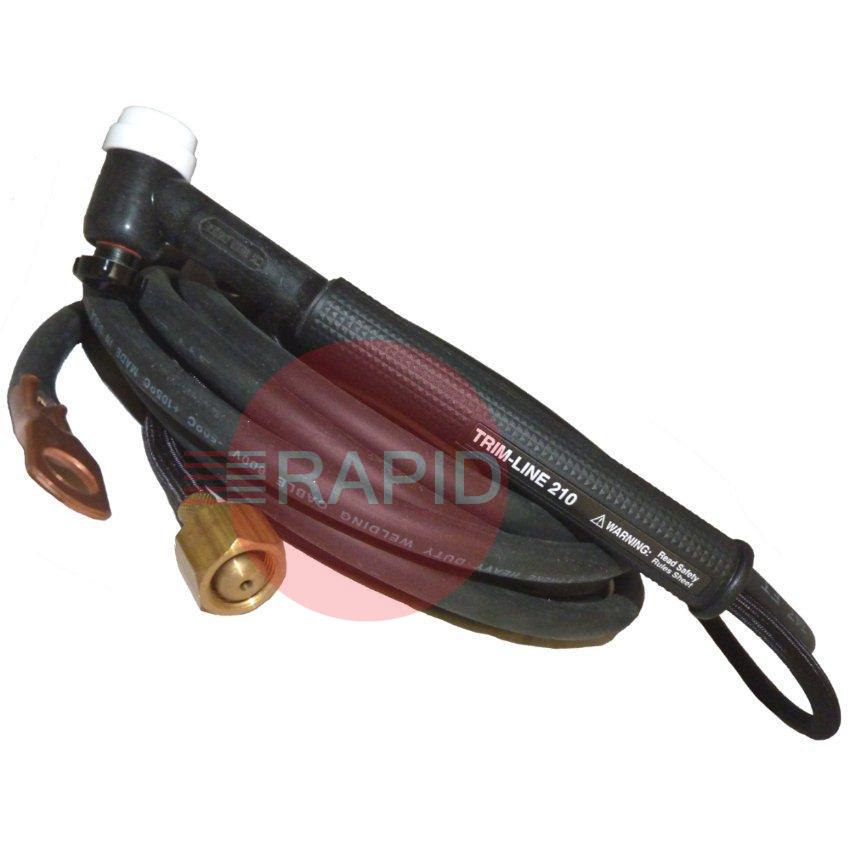 CK-Trimline-210Rigd2  CK TrimLine TL 210 Gas Cooled 200 Amp TIG Torch, with 2 Piece Superflex Cable, 3/8 BSP