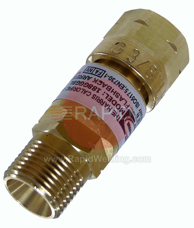 H1297  Fuel Gas Torch Mounted Flash Arrestor 3/8 BSP L/H Connection.