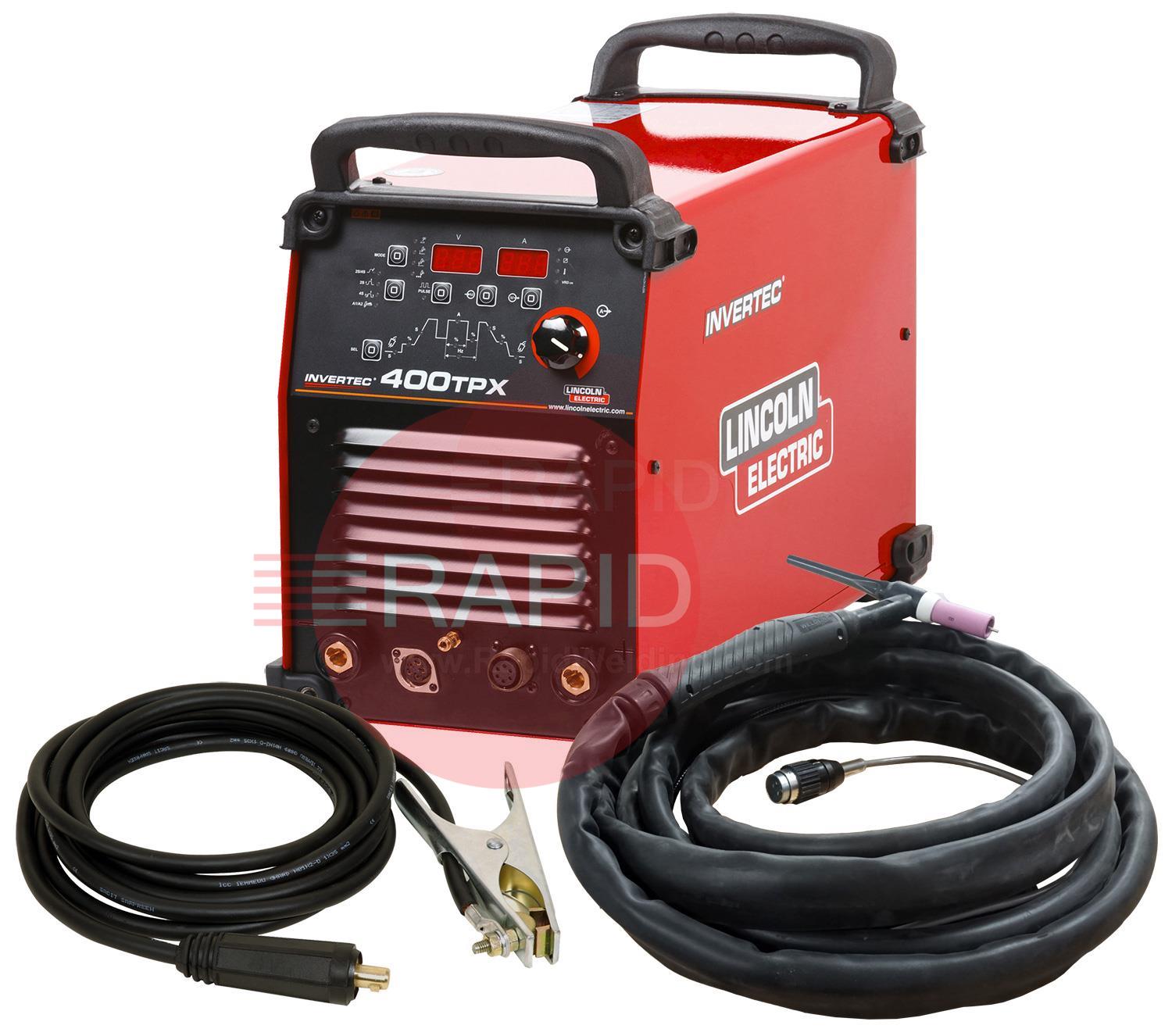K12043-1AP  Lincoln Invertec 400TPX DC TIG Welder Air-Cooled Ready To Weld Package - 400v, 3ph