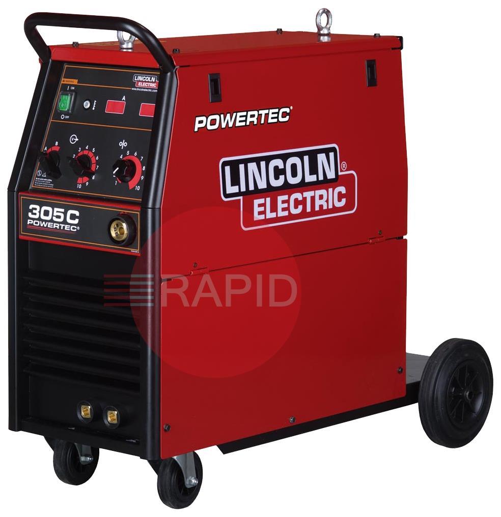 K14056-2  Lincoln Powertec 305C MIG Welder Power Source with 2-Roll Drive System - 400v, 3ph