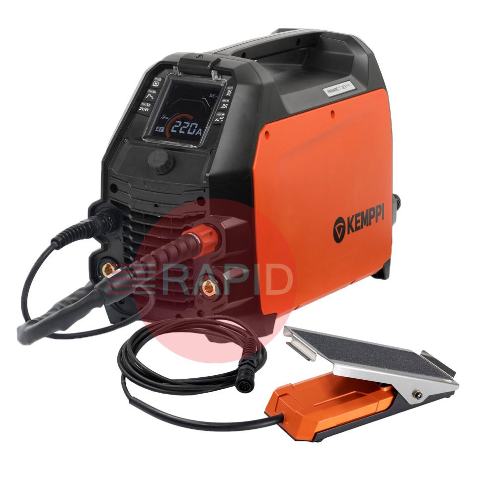 P23T225G4R  Kemppi Minarc T 223 AC/DC GM TIG Welder Air Cooled Package, with TX 225G 4m Torch & Foot Pedal - 110/240v, 1ph