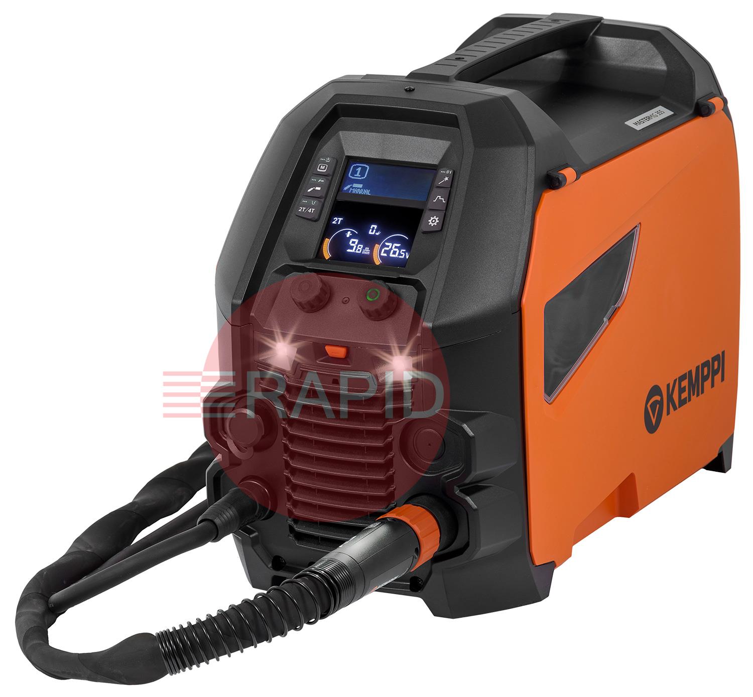 P501GXE2  Kemppi Master M 353G MIG Welder Air Cooled Package, with GXe 205G 5.0m Torch - 400v, 3ph