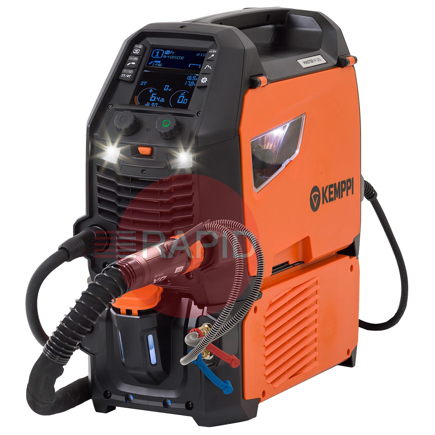 P526CGXE3  Kemppi Master M 323 MIG Welder Water Cooled Package, with GXe 305W 5m Torch - 400v, 3ph