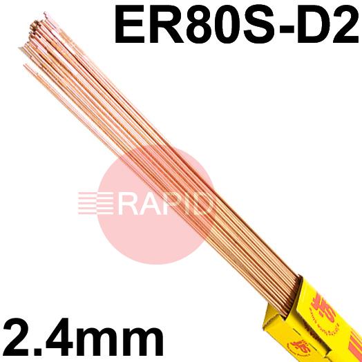 RA312450  SIFSteel A31 Steel Tig Wire, 2.4mm Diameter x 1000mm Cut Lengths - AWS A5.28 ER80S-D2. 5.0kg Pack