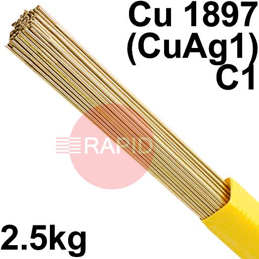 RO07162  SIFSILCOPPER No 7 TIG Wire, 2.5Kg Pkt - EN 14640: Cu 1897 (CuAg1), BS: 1453: C1