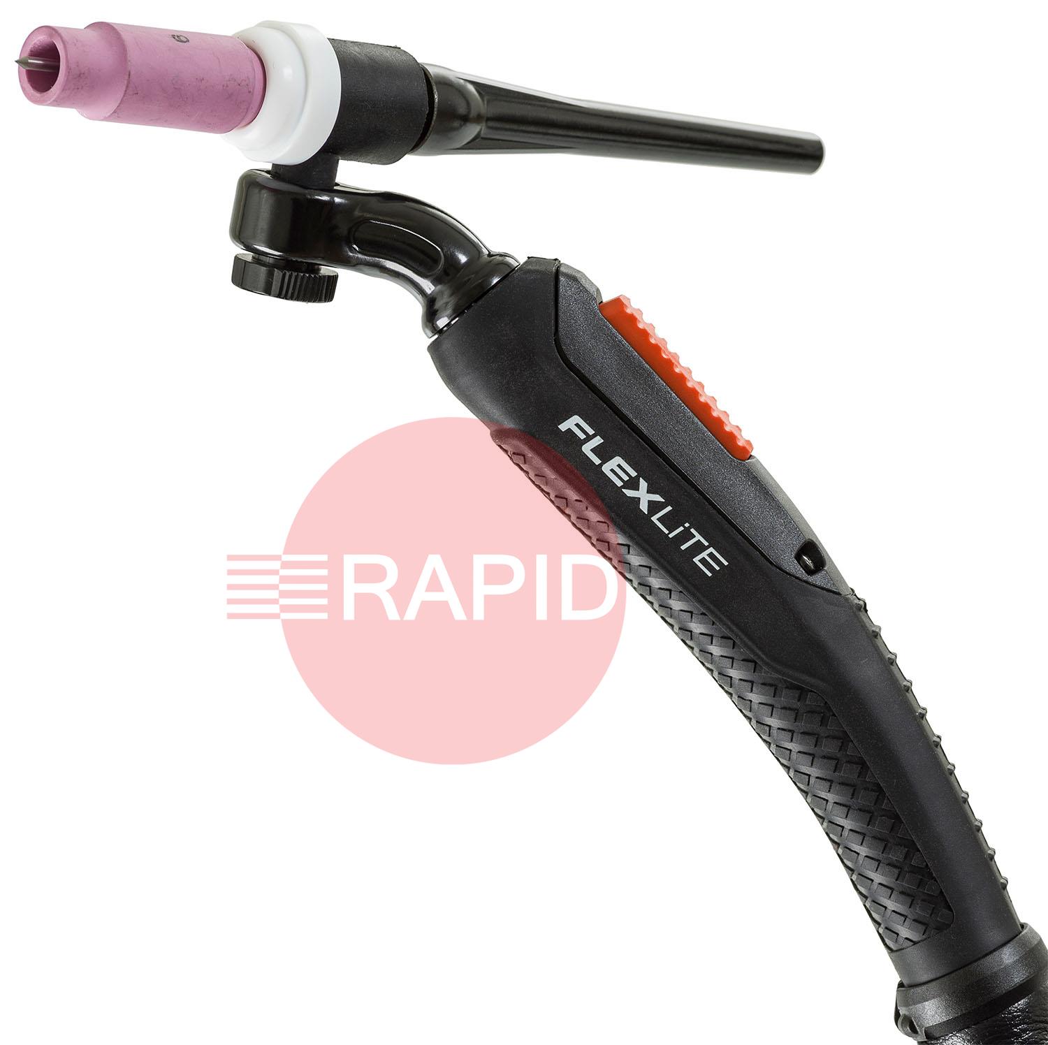 TX225GFL  Kemppi Flexlite TX K5 225GFL Air Cooled 220 Amp TIG Torch, with Rotate & Lock Neck (Without Consumables) 7 Pin