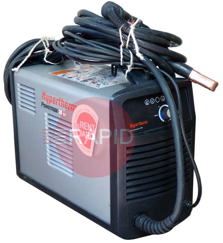USD-PMX30AIR  Used Hypertherm Powermax 30 AIR Plasma Cutter with Inbuilt Compressor, 4.5m Hand Torch & Earth