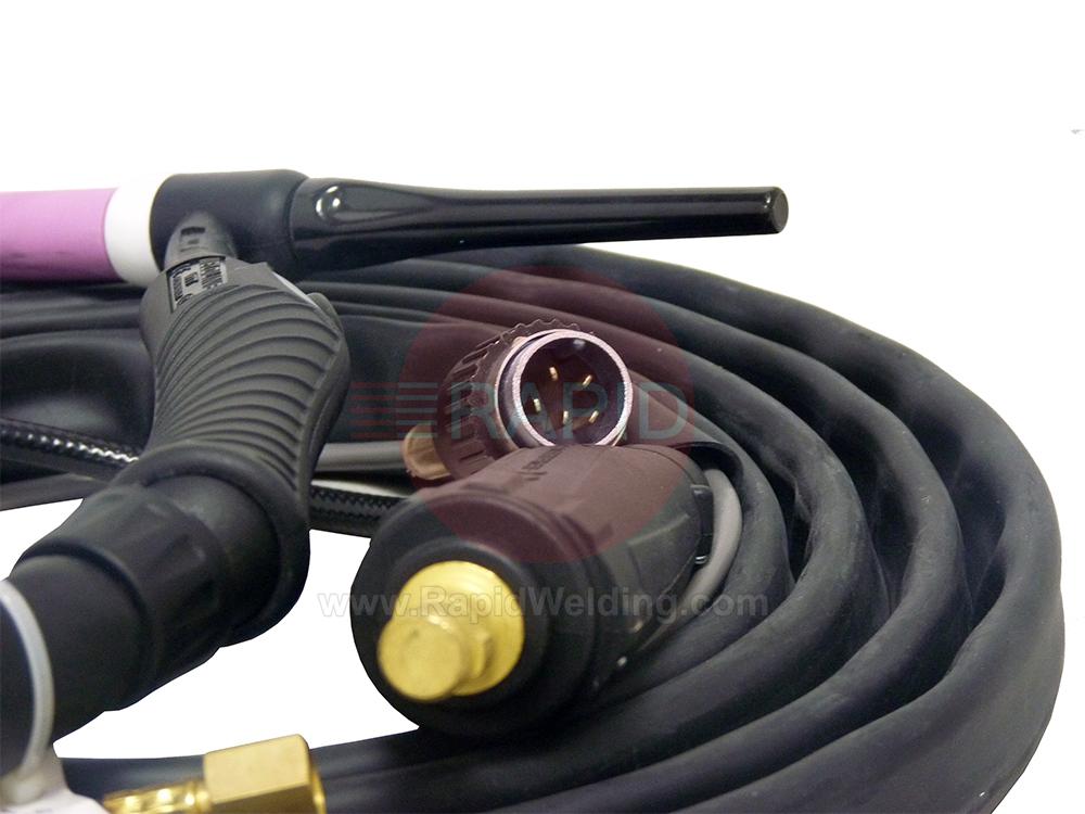 W000278882  Lincoln WTT2 17 EB Air-Cooled TIG Torch with 5 Pin Plug, 4m
