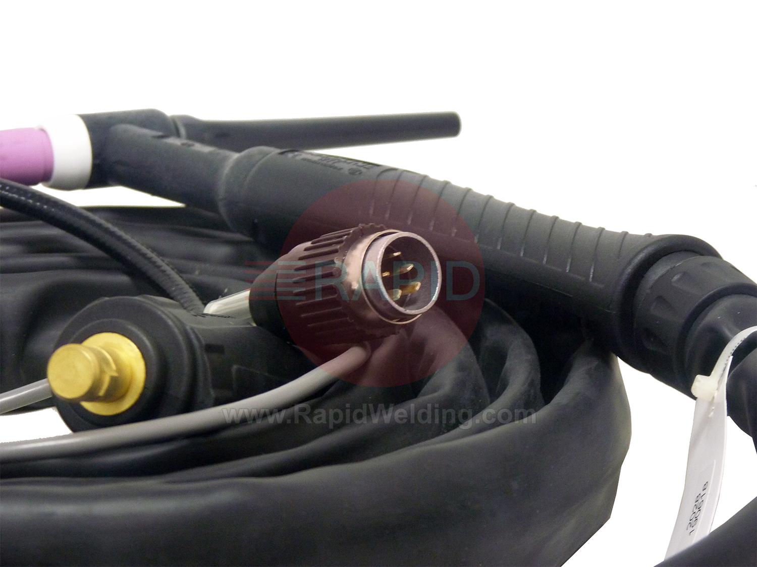 W000278887  Lincoln WTT2 26 EB Air-Cooled TIG Torch with 5 Pin Plug, 4m