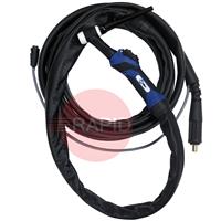 058022022 Miller Eurotorch A-150 4m Tig Torch WP17 Style with 6 Pin Miller Plug & 10-25 Dix Connector