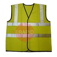 060830XL High Vis Vest XL EN4712 FluorYellow 2 Band