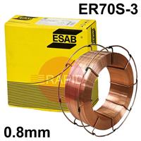 1258087700 ESAB OK Autrod 12.58, 0.8mm MIG Wire, 15Kg Reel, ER70S-3