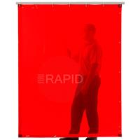 14.15.04 Cepro Orange-CE Welding Curtain with Eyelets All Around - 180cm x 120cm (6ft x 4ft) EN 25980