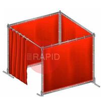 1457 Welding Booth EN 1598 With Frames & Curtain. 6ft x 6ft x 6ft