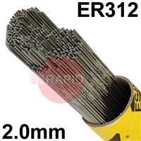 167520R150 ESAB OK Tigrod 312 Stainless Steel TIG Wire, 2.0mm Diameter x 1000mm Cut Lengths - AWS A5.9 ER312, 5Kg Pack