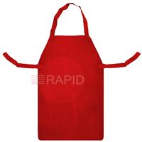 1896 Red Leather Welding Apron with Ties - 24 x 36