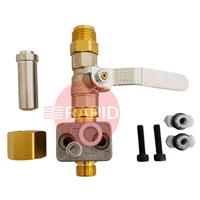 31120020 GasiQ Oxygen/Argon Stainless Steel Shut Off Valve Complete Kit. G3/8