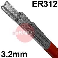 312325 312 Stainless Steel Tig Wire, 3.2mm Diameter x 1000mm Cut Lengths - AWS A5.9 ER312. 5.0kg Pack