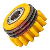 3141130 Kemppi Bearing Feed Roll. Yellow,1.6mm Knurled Groove For Cored Wire