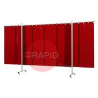 36.36.05 CEPRO Omnium Triptych Welding Screen, with Orange-CE Sheet - 3.7m Wide x 2m High, Approved EN 25980