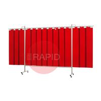 36.36.25 CEPRO Omnium Triptych Welding Screen, with Orange-CE Strips - 3.7m Wide x 2m High, Approved EN 25980