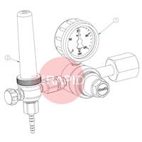 37101260 GasiQ TIGEX I Argon/Mix Regulator. 34Lpm. G3/4