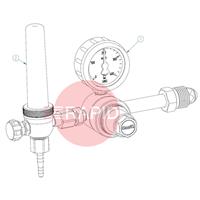 37103010 GasiQ TIGEX I Argon/Mix Regulator. 34Lpm. W24.52