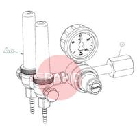 37105115 GasiQ TIGEX II Argon/Mix Regulator. 20Lpm. W24.32 x 1/14