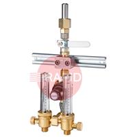 37156010 GasiQ Argon/Mix Complete Outlet Point with 2 Flowmeters. G1/2