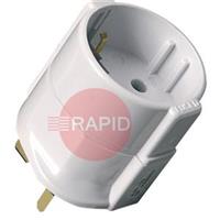 399-6134 UK Orders Only. Schuko Plug Adaptor. Converts Euro Plug to UK 3 Pin.