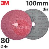 3M-27771 3M Cubitron II 982C Fibre Disc, 100mm Diameter, 80+ Grit (Pack of 25)
