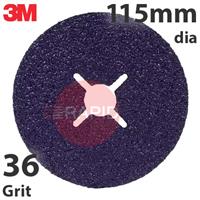 3M-7100308530 3M Cubitron 3 1182C Fibre Disc, 115mm Diameter, +36 Grit (Box of 25)