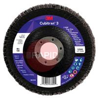 3M-7100379365 3M Cubitron 3 1169F Conical Flap Disc, 115mm (4.5