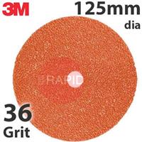 3M-89731 3M 787C Slotted Fibre Disc, 125mm (5 inch) dia, 36+ Grit, Box of 25