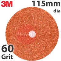 3M-89734 3M 787C Slotted Fibre Disc, 115mm (4.5 inch) dia, 60+ Grit, Box of 25